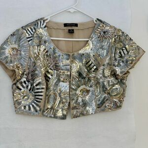 White House Black Market sequin cropped bolero jacket, Medium